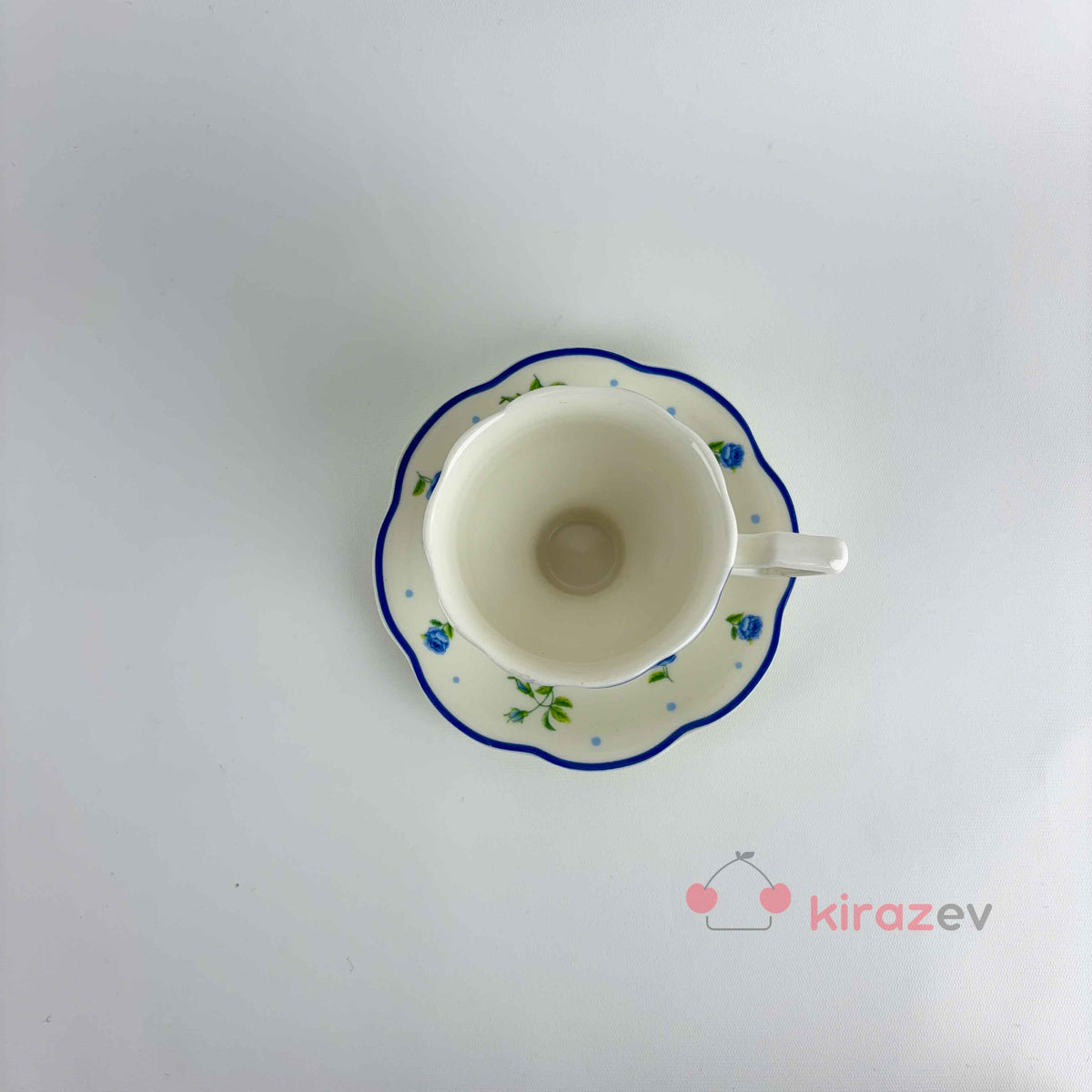 Kahve Fincanı Takımı - Mavi Çiçekli Vintage