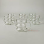 Dalgalı Cam Kulplu Kahve Fincanı 6'lı