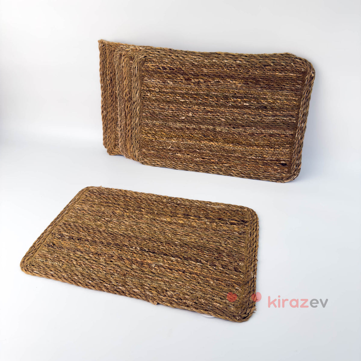 Dikdörtgen Hasır Supla 6’lı Set - Kiraz Ev