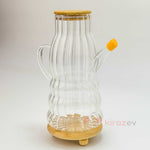 Flora Deco Orange Cam Yağdanlık 900 ml – Bambu Kapaklı