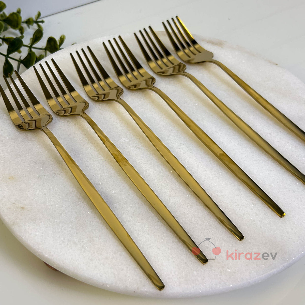 Gold Yemek Çatalı 6’lı Set (21 cm)