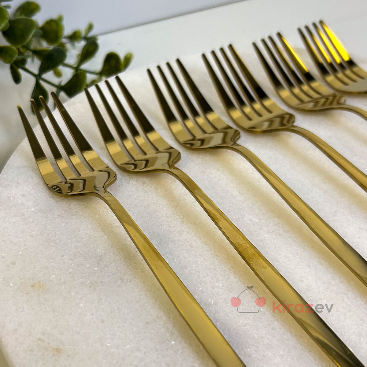 Gold Yemek Çatalı 6’lı Set (21 cm)