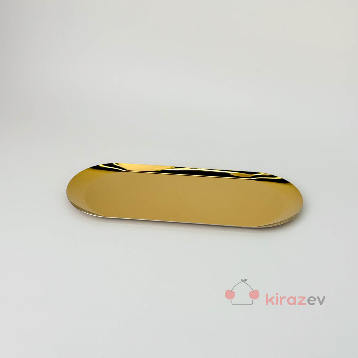 Gold Metal Kayık Tabak 2'li - Kiraz Ev