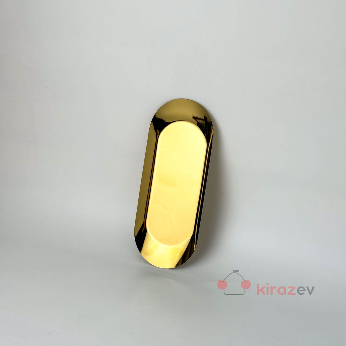 Gold Metal Kayık Tabak 2'li - Kiraz Ev