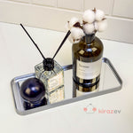 Gri Dikdörtgen Aynalı Sunum Tepsisi | Dekoratif Tepsi