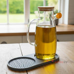 Gri Oval Silikon Yağdanlık Altı Kaymaz