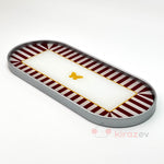 Gümüş Kelebek Desenli OvalSunumluk – Dekoratif Tepsi