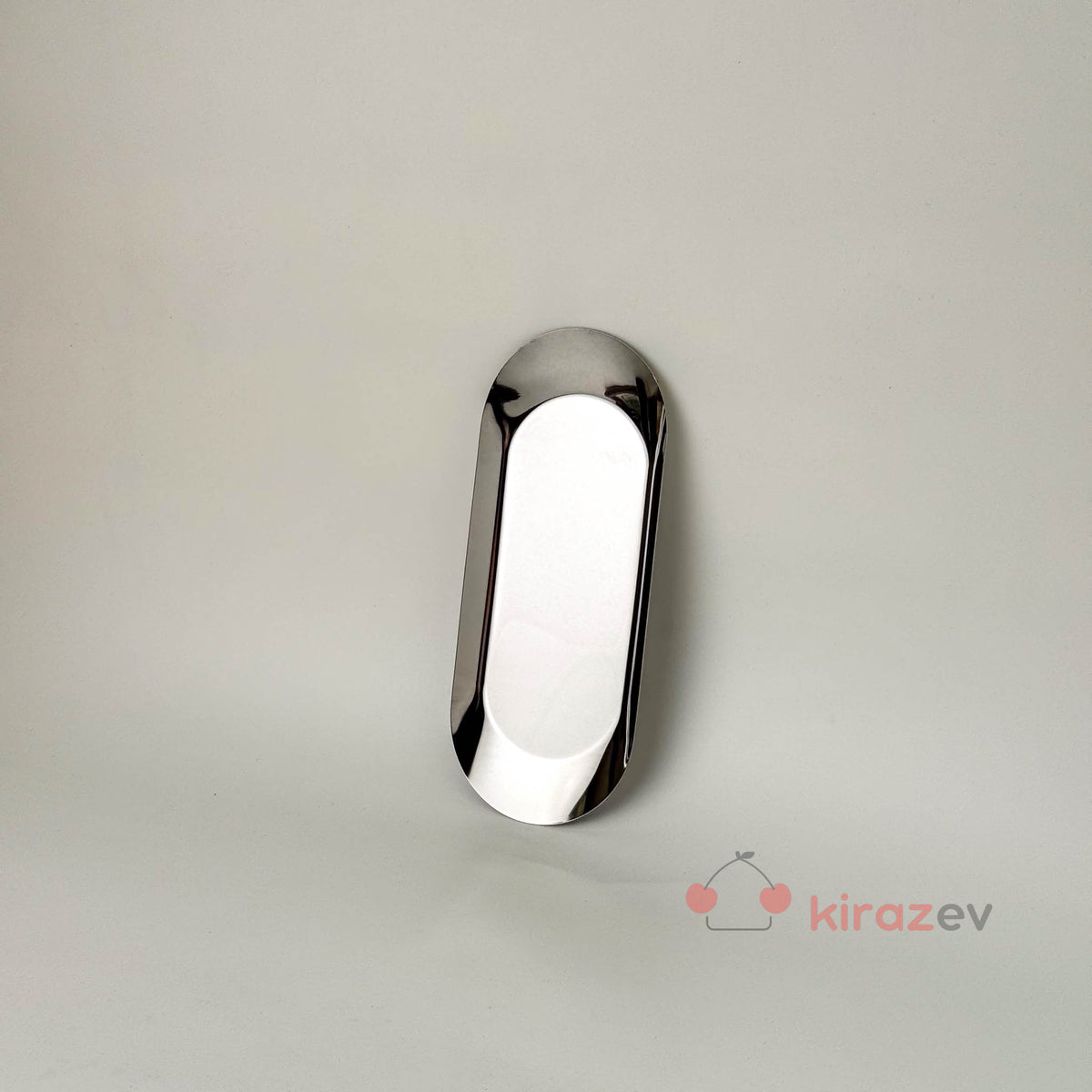 Gümüş Metal Kayık Tabak 2'li - Kiraz Ev