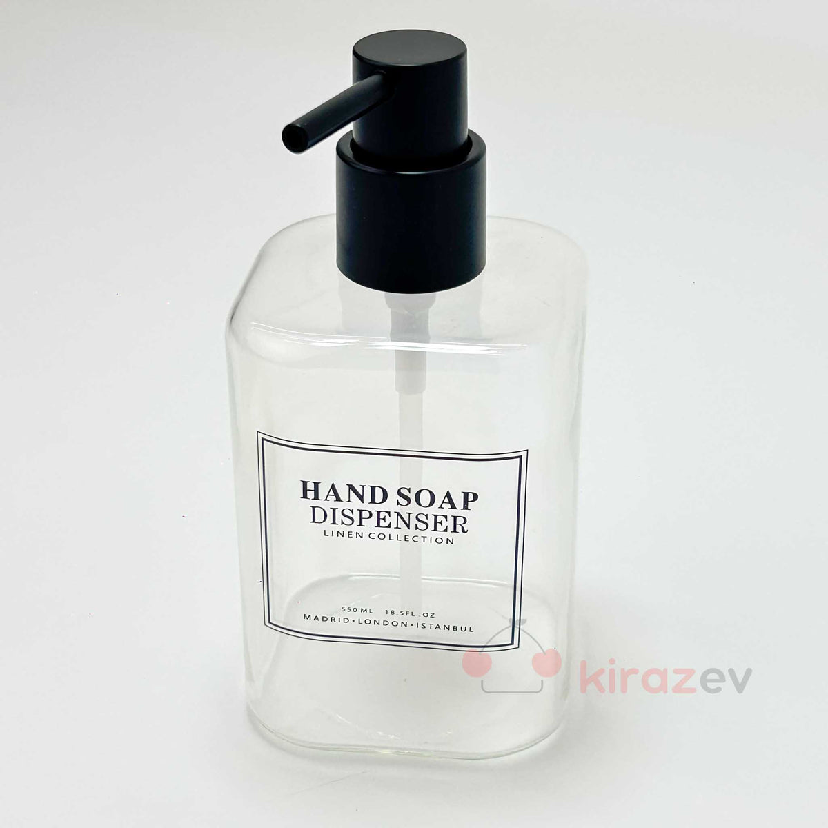 Hand Soap Borosilikat Cam Sıvı Sabunluk – Şeffaf