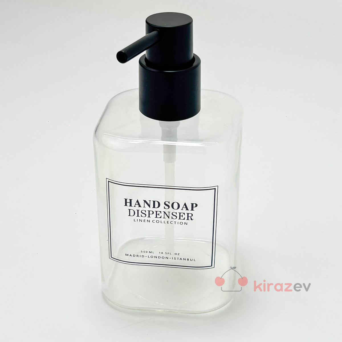 Hand Soap Borosilikat Cam Sıvı Sabunluk – Şeffaf
