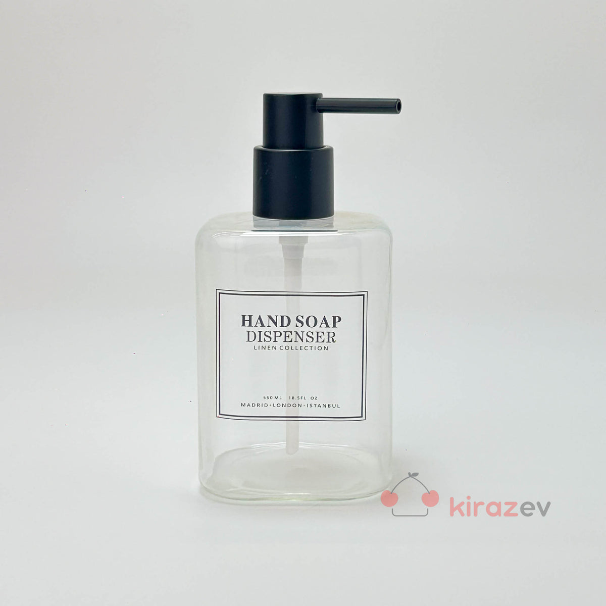 Hand Soap Borosilikat Cam Sıvı Sabunluk – Şeffaf