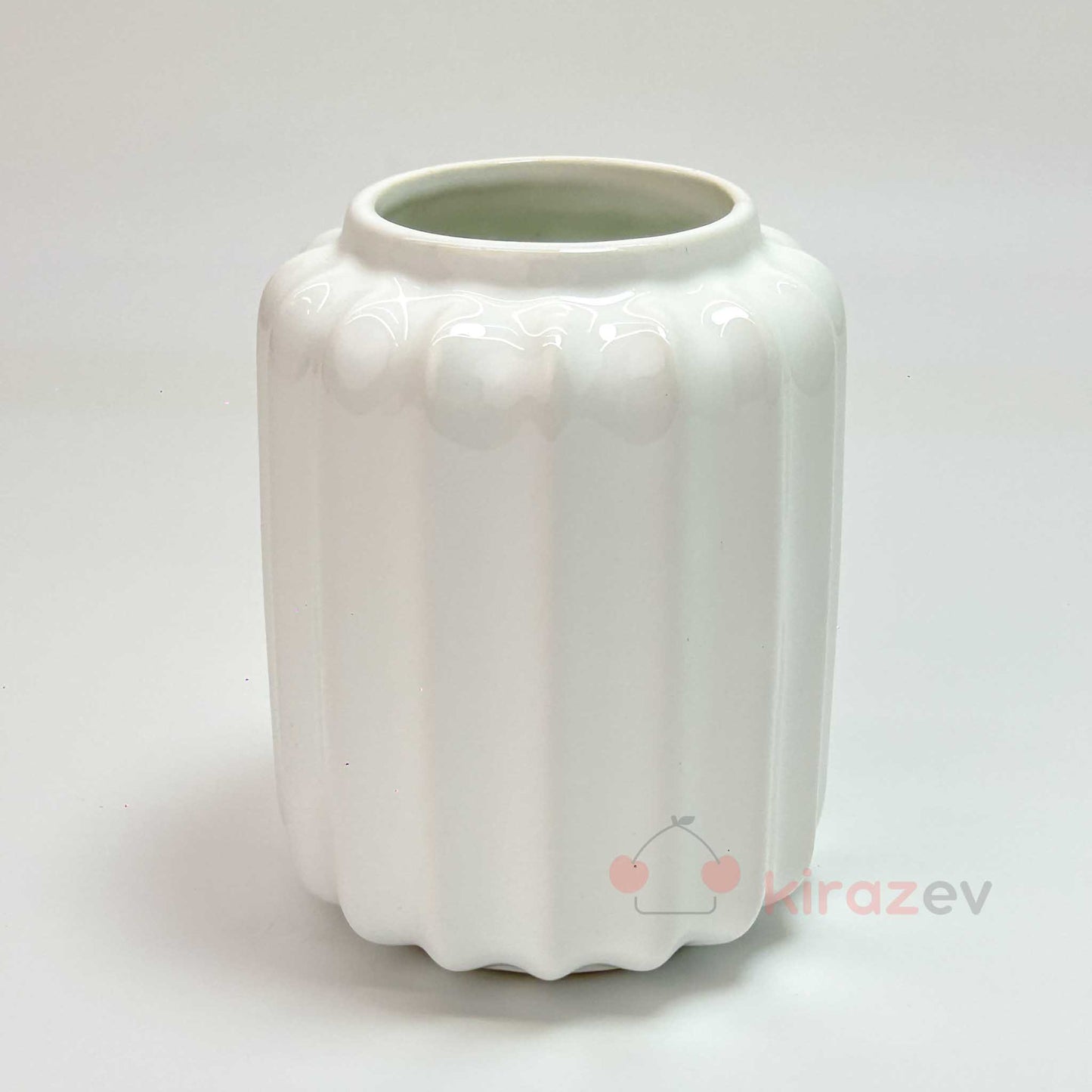 Kısa Çizgili Seramik Vazo