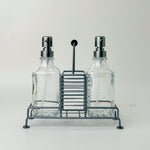 Stantlı Sıvı Sabunluk Seti Gri 2'li