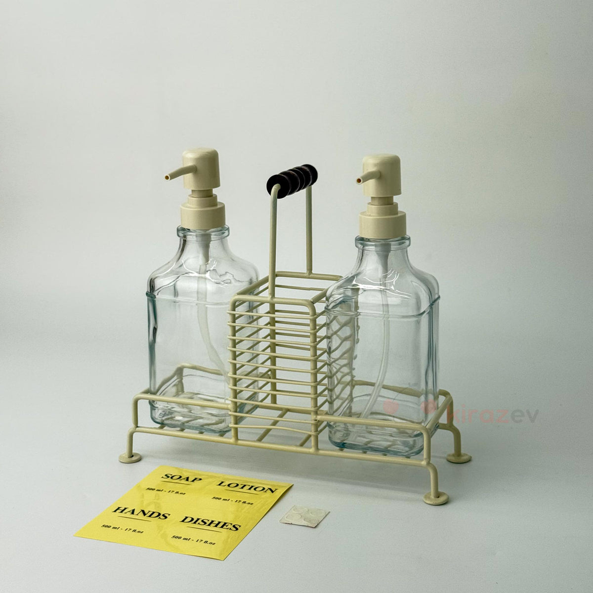 Stantlı Sıvı Sabunluk Krem 2'li