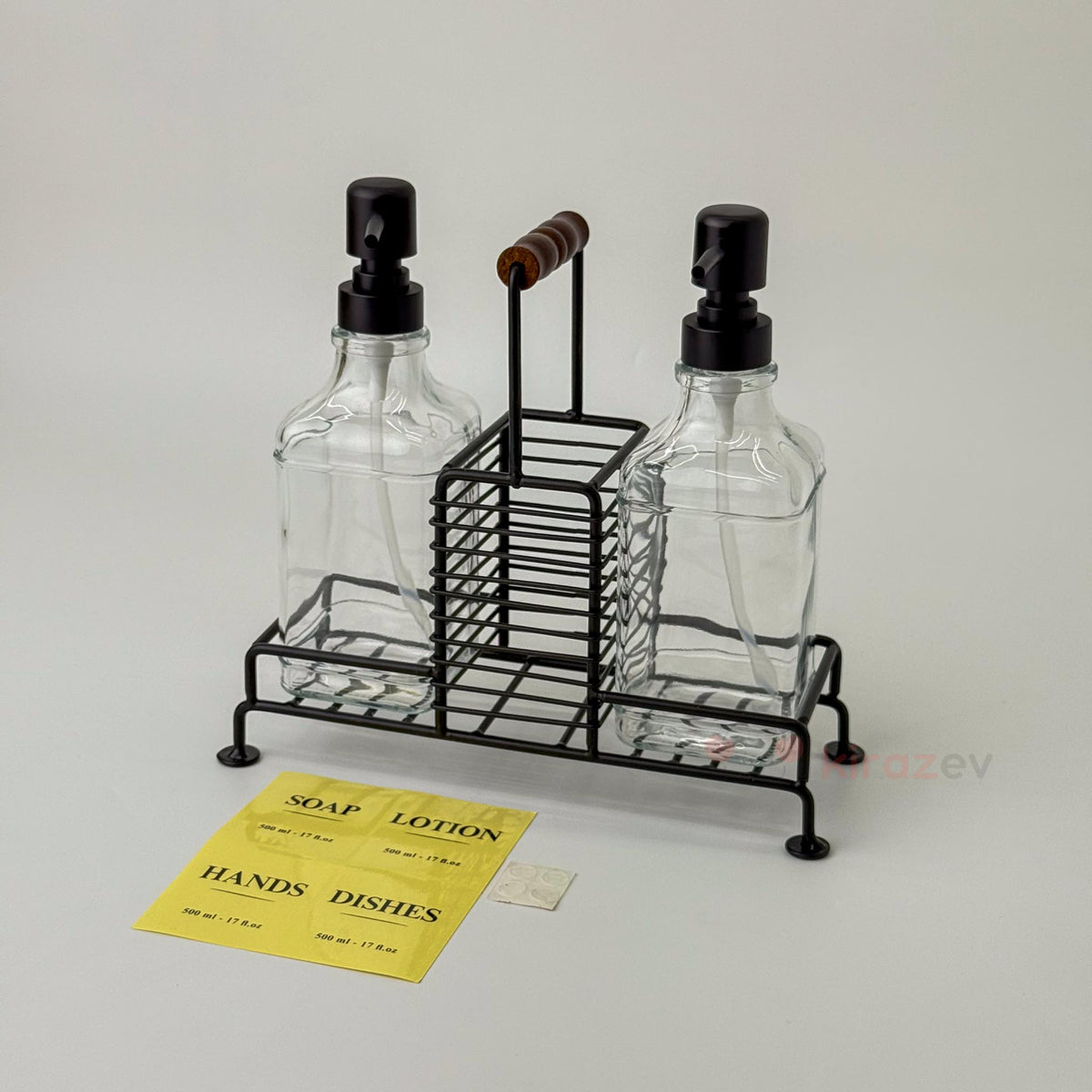 Stantlı Sıvı Sabunluk Siyah 2'li