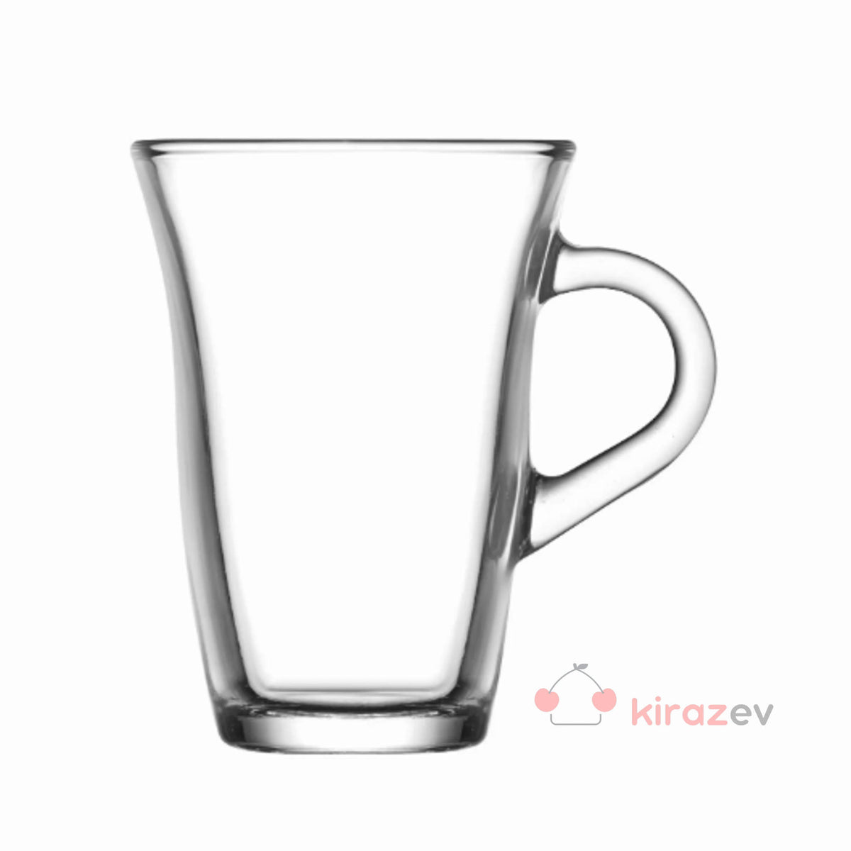 LAV Nisa Kulplu Cam Çay Bardağı 150 cc – 6’lı Set - Kiraz Ev