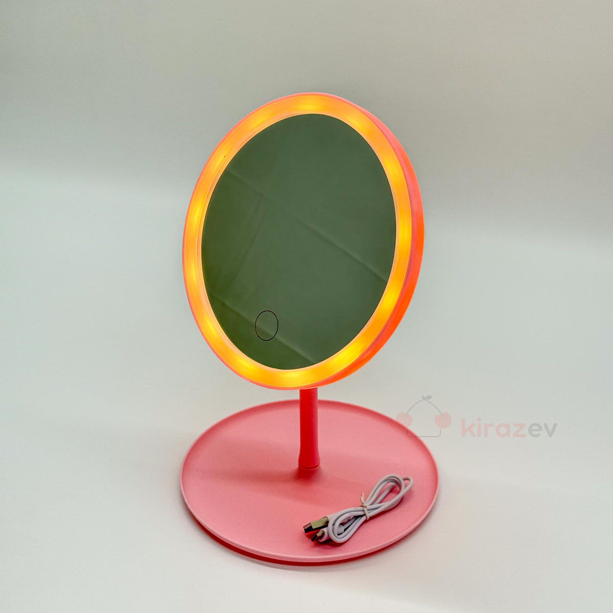Led Işıklı Makyaj Aynası Pembe