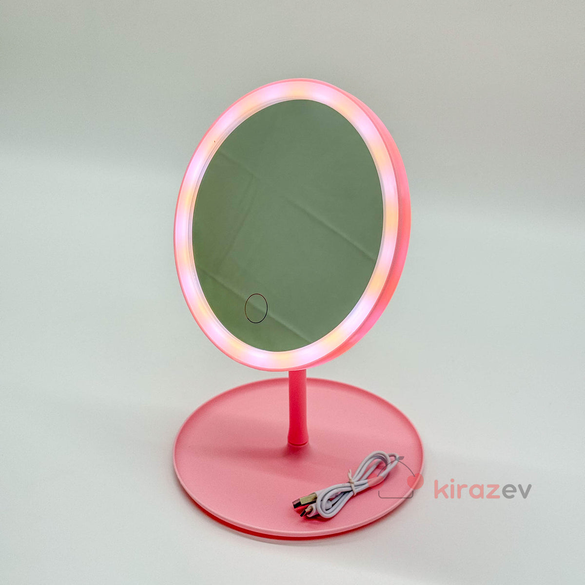 Led Işıklı Makyaj Aynası Pembe - Kiraz Ev