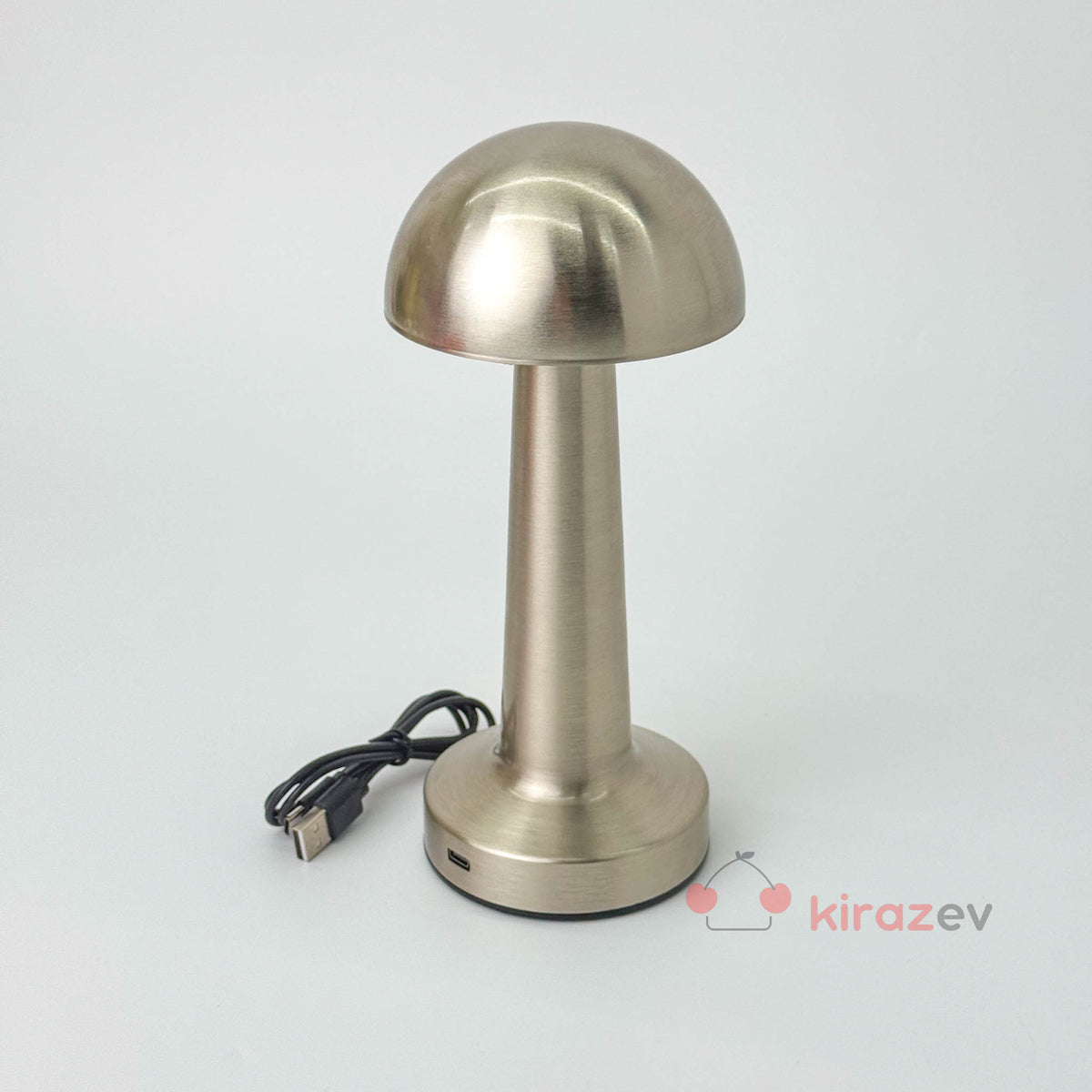 Dokunmatik 3 Modlu Şarjlı Mantar Lamba Gümüş