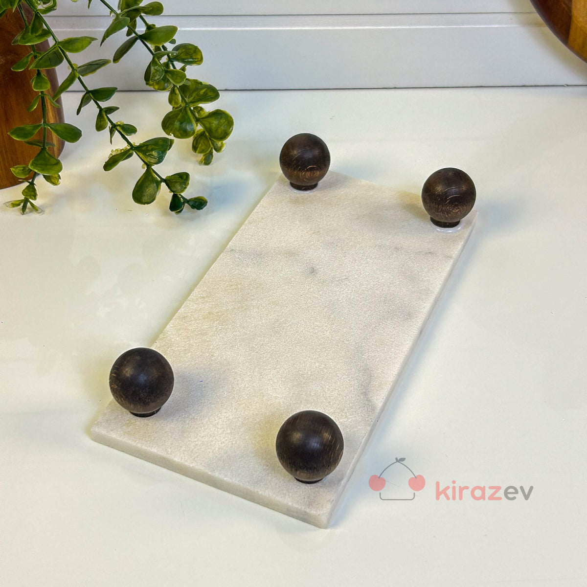 Mermer Top Ayaklı Stand - Kiraz Ev