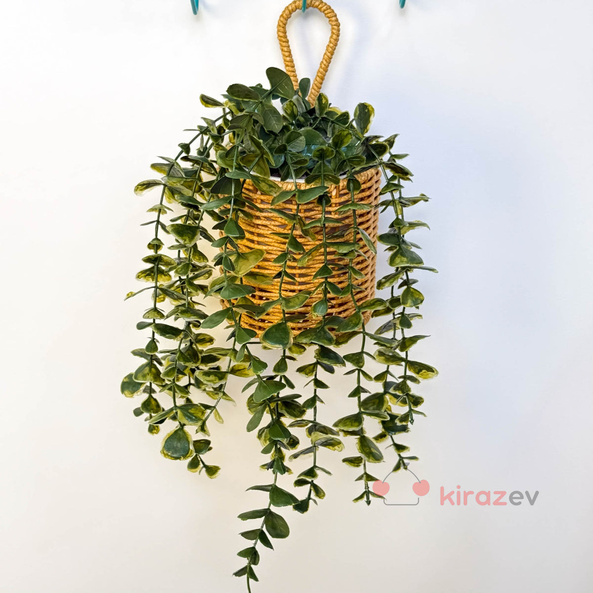 Mini Kulplu Rattan Sepet – Duvara Asılabilir Doğal Sepet