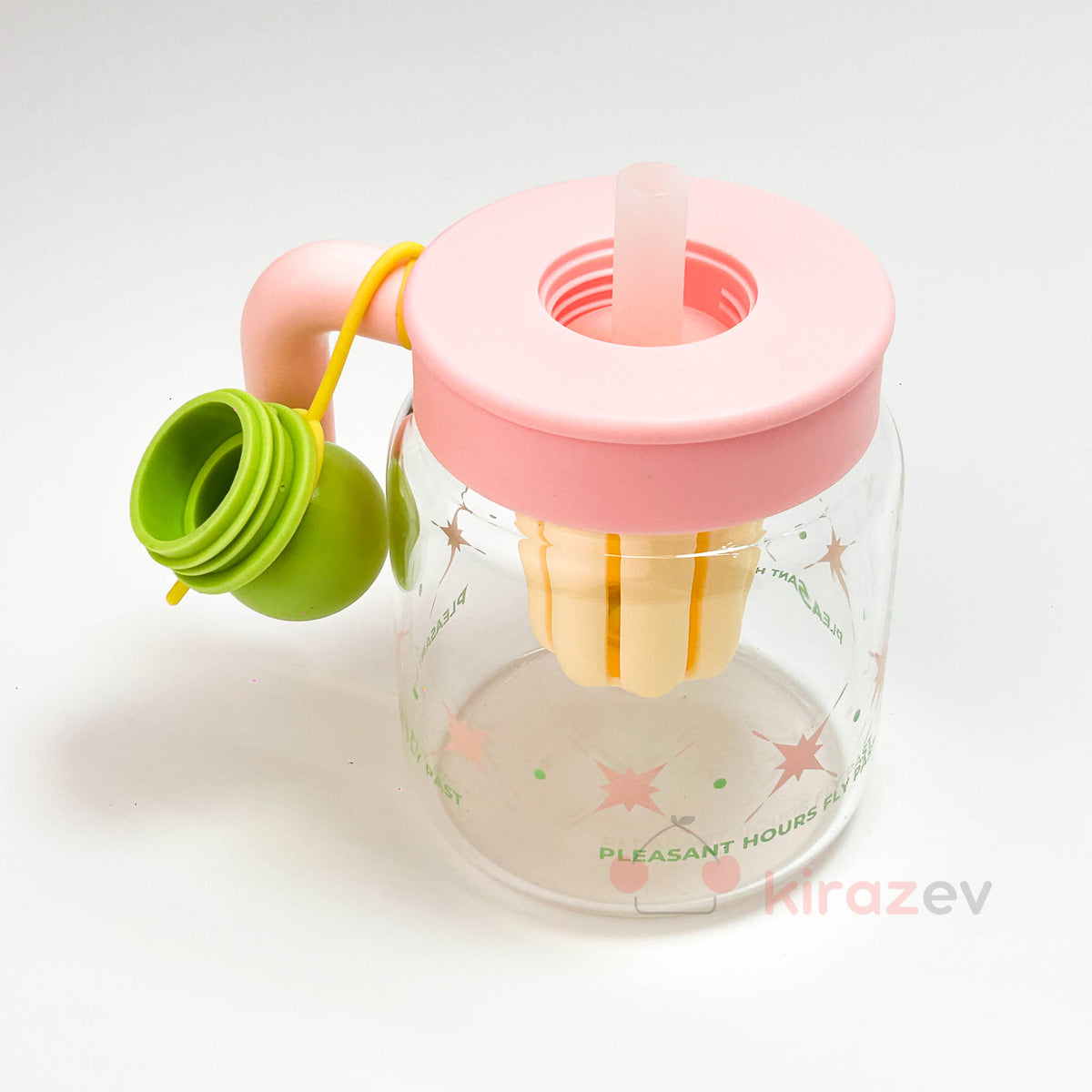 Pembe Kulplu Suluk - Pipetli Bardak