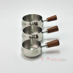 Ölçü Kabı Paslanmaz Çelik ve Ahşap Saplı 5,5 cm