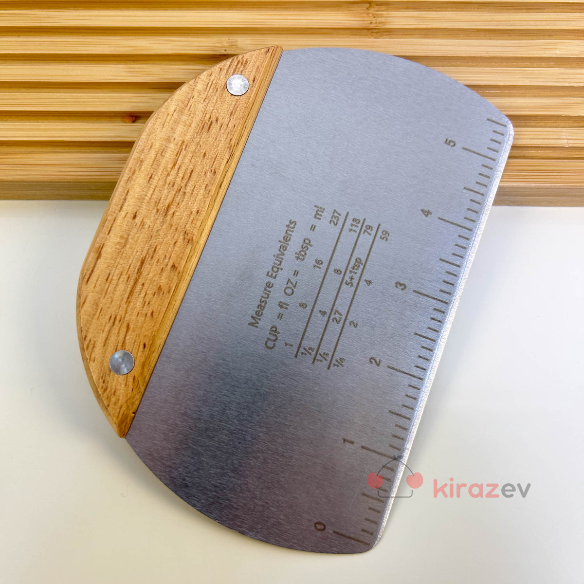 Oval Hamur Kesici Spatula – Ahşap Saplı 16 cm - Kiraz Ev
