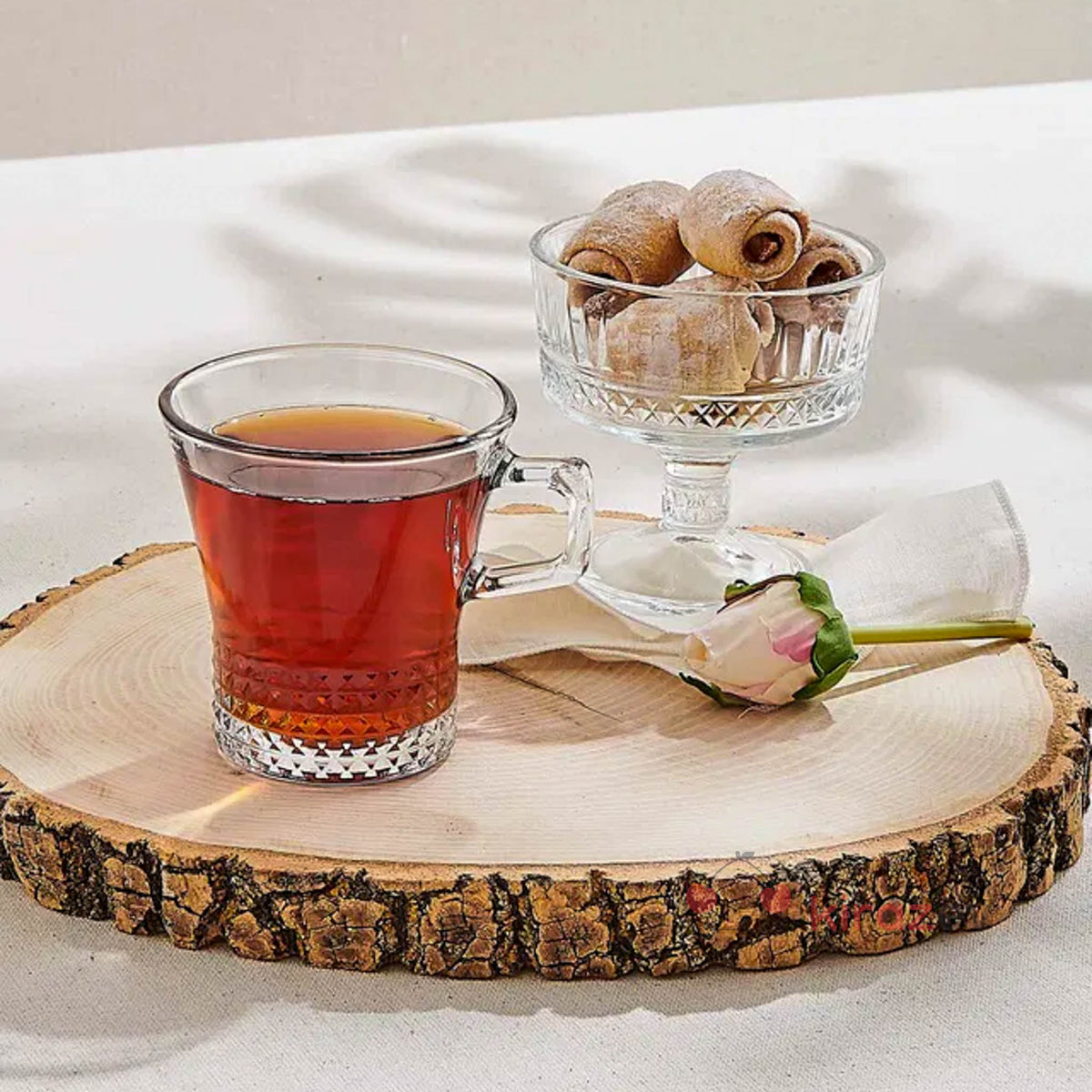 Paşabahçe Kuvars Kupa – 6'lı Cam Çay Bardağı - Kiraz Ev