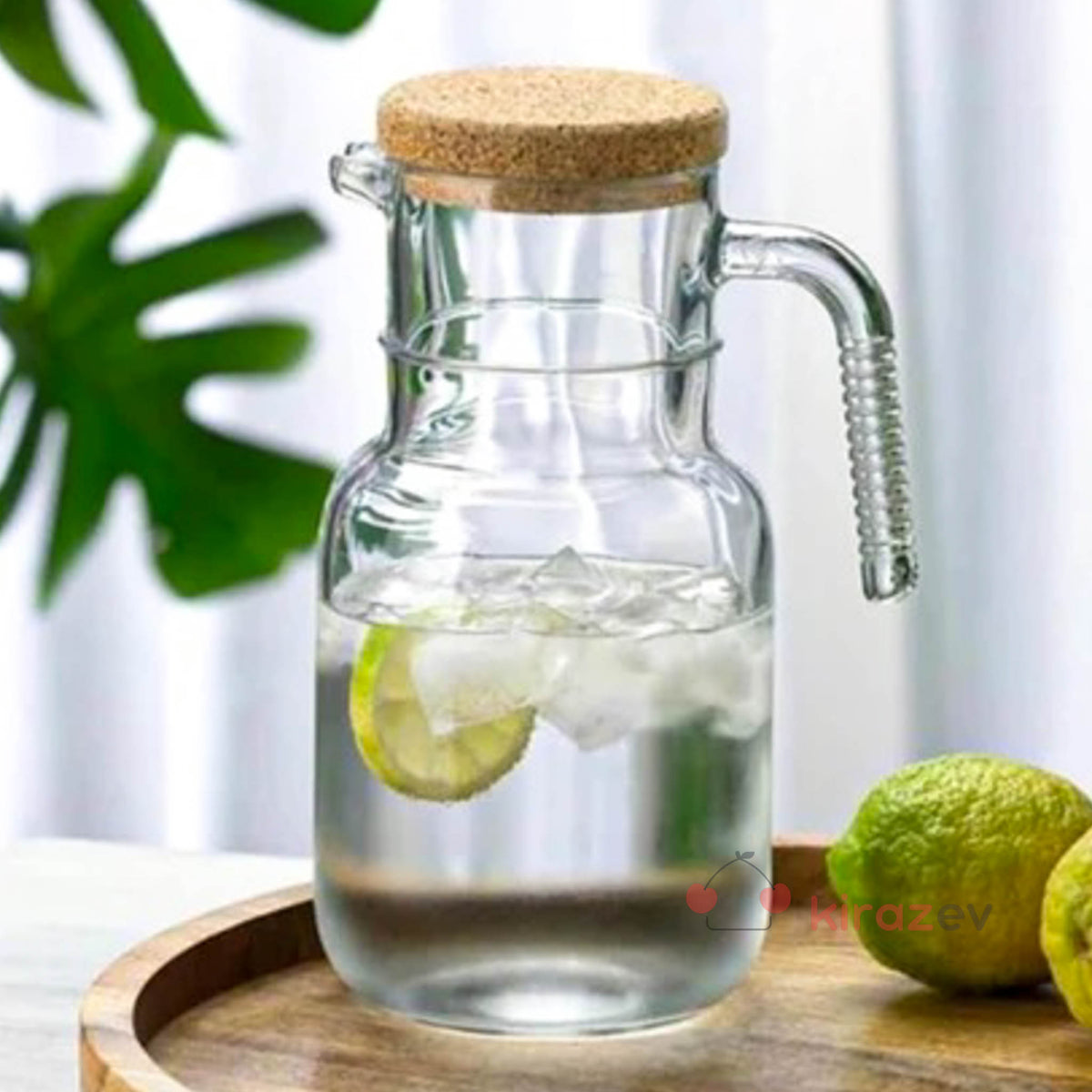 Paşabahçe Hoop Mantar Kapaklı Cam Sürahi