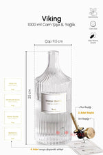 Perotti Cam Yağlık Şişe – Çift Başlıklı Etiketli 1000 ml