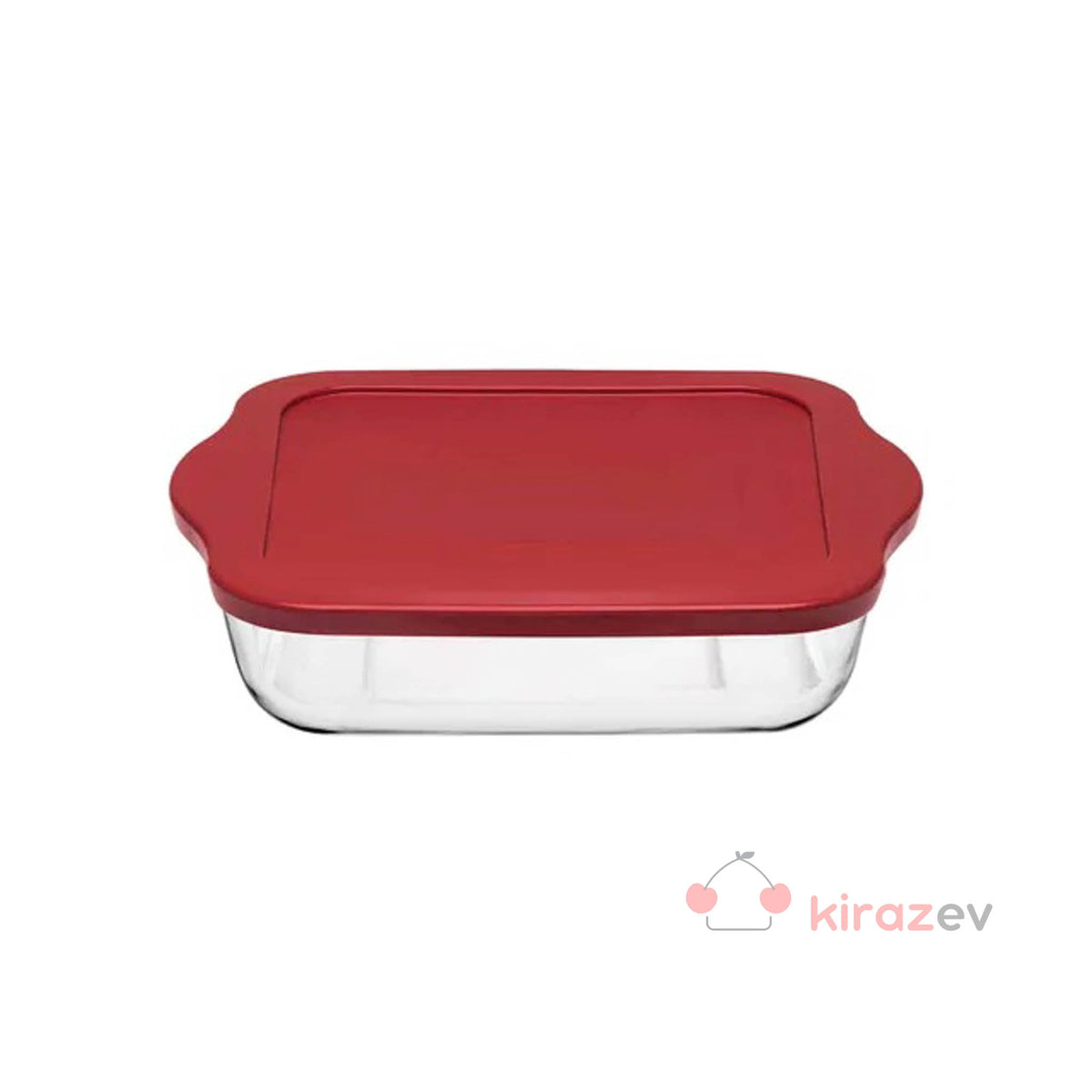 Paşabahçe Borcam Plastik Kapaklı Kare Tepsi 3200 cc - Kiraz Ev