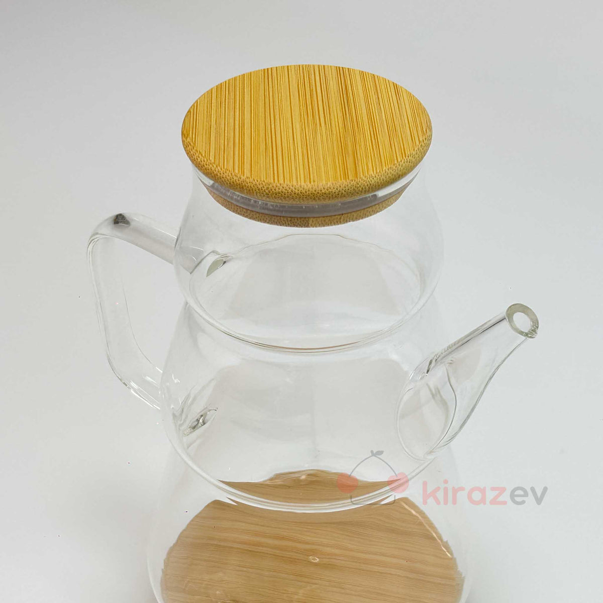 Pureline Minimal Cam Yağdanlık 900 ml – Bambu Kapaklı