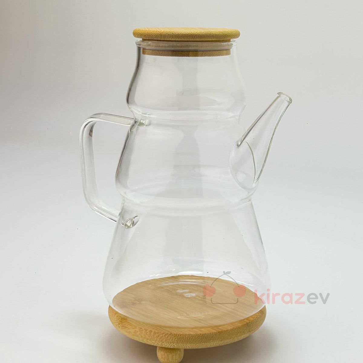 Pureline Minimal Cam Yağdanlık 900 ml – Bambu Kapaklı