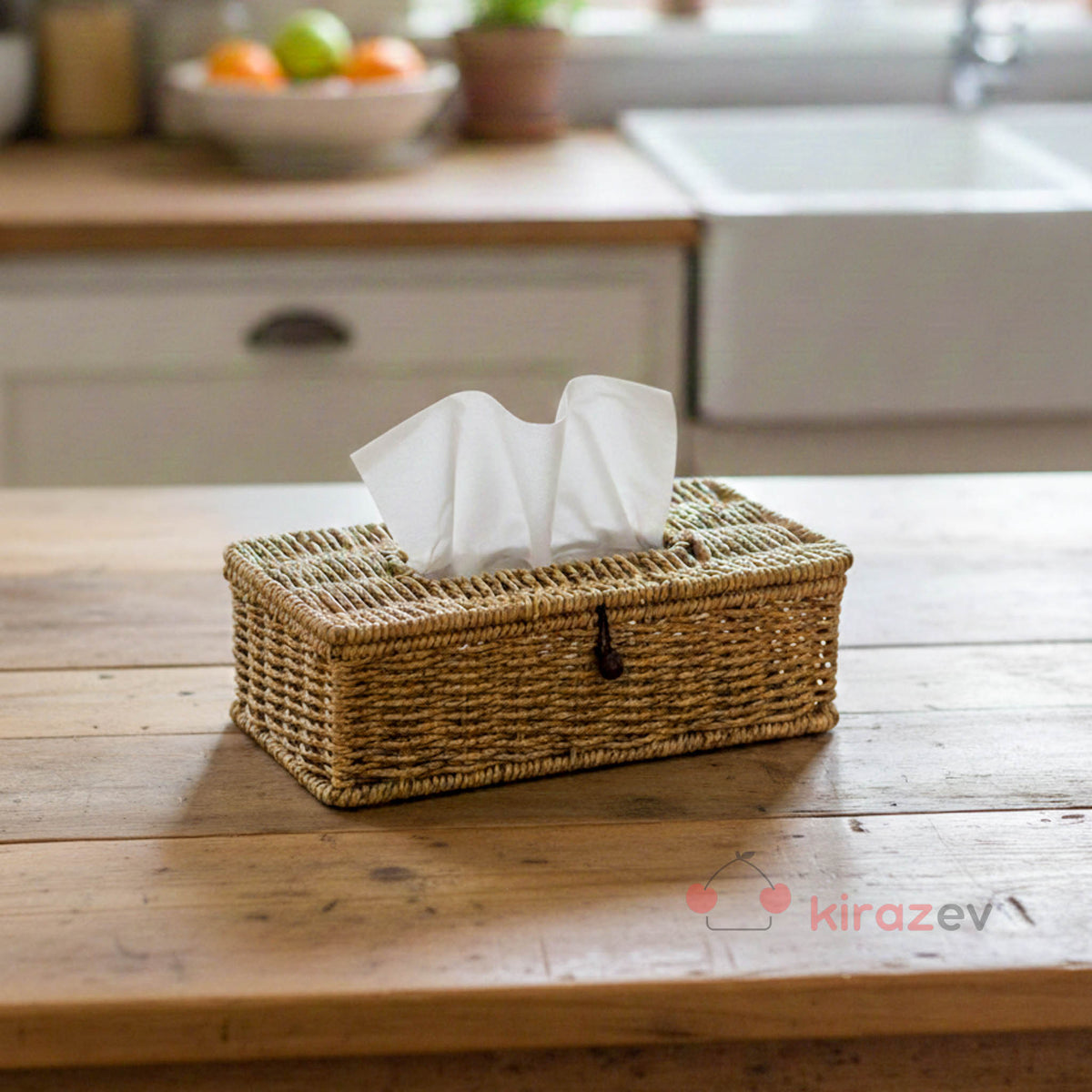 Rattan Dikdörtgen Kapaklı Peçetelik