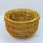 Rattan Kulplu Organizer Sepet Orta Boy - Kiraz Ev