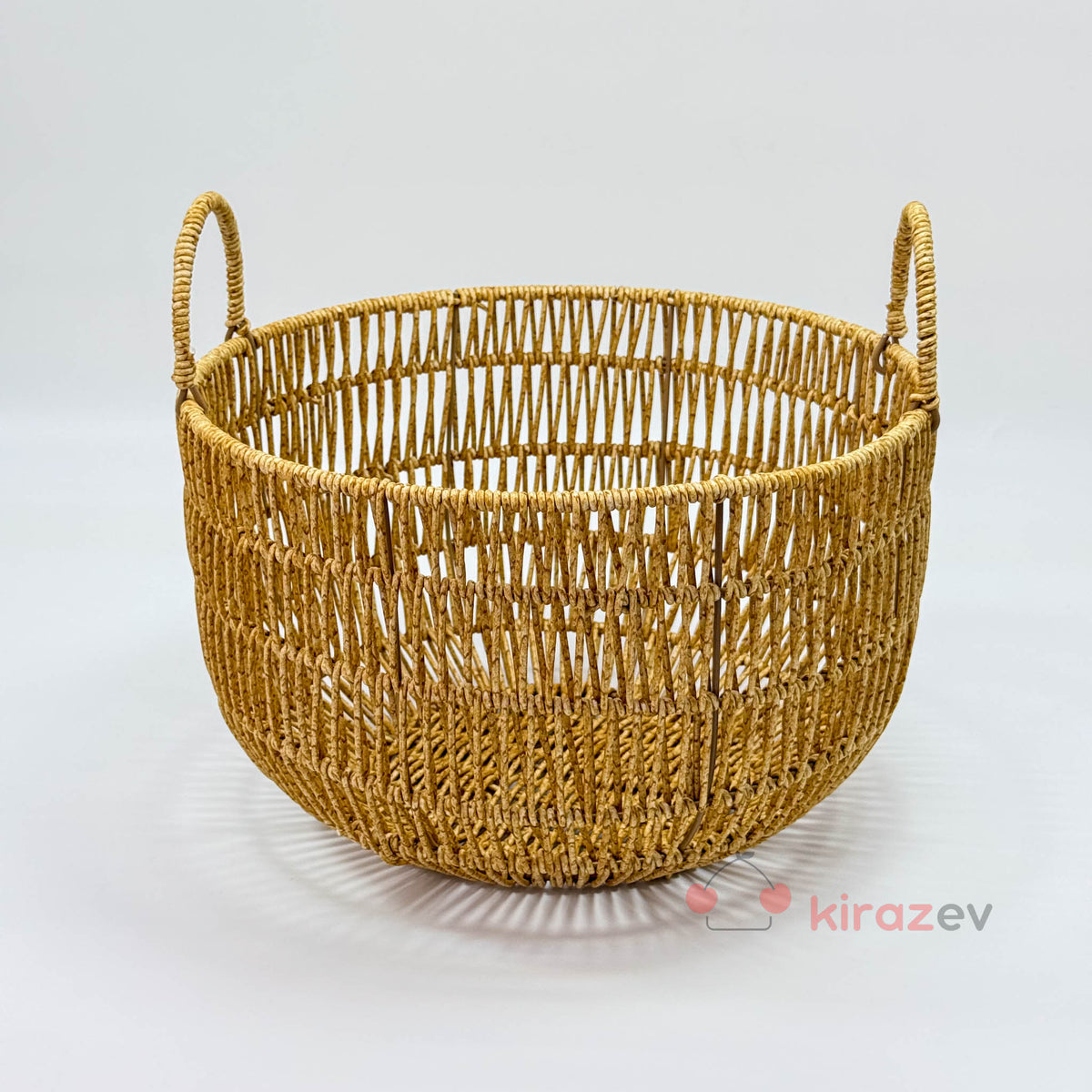 Rattan Kulplu Organizer Sepet Orta Boy