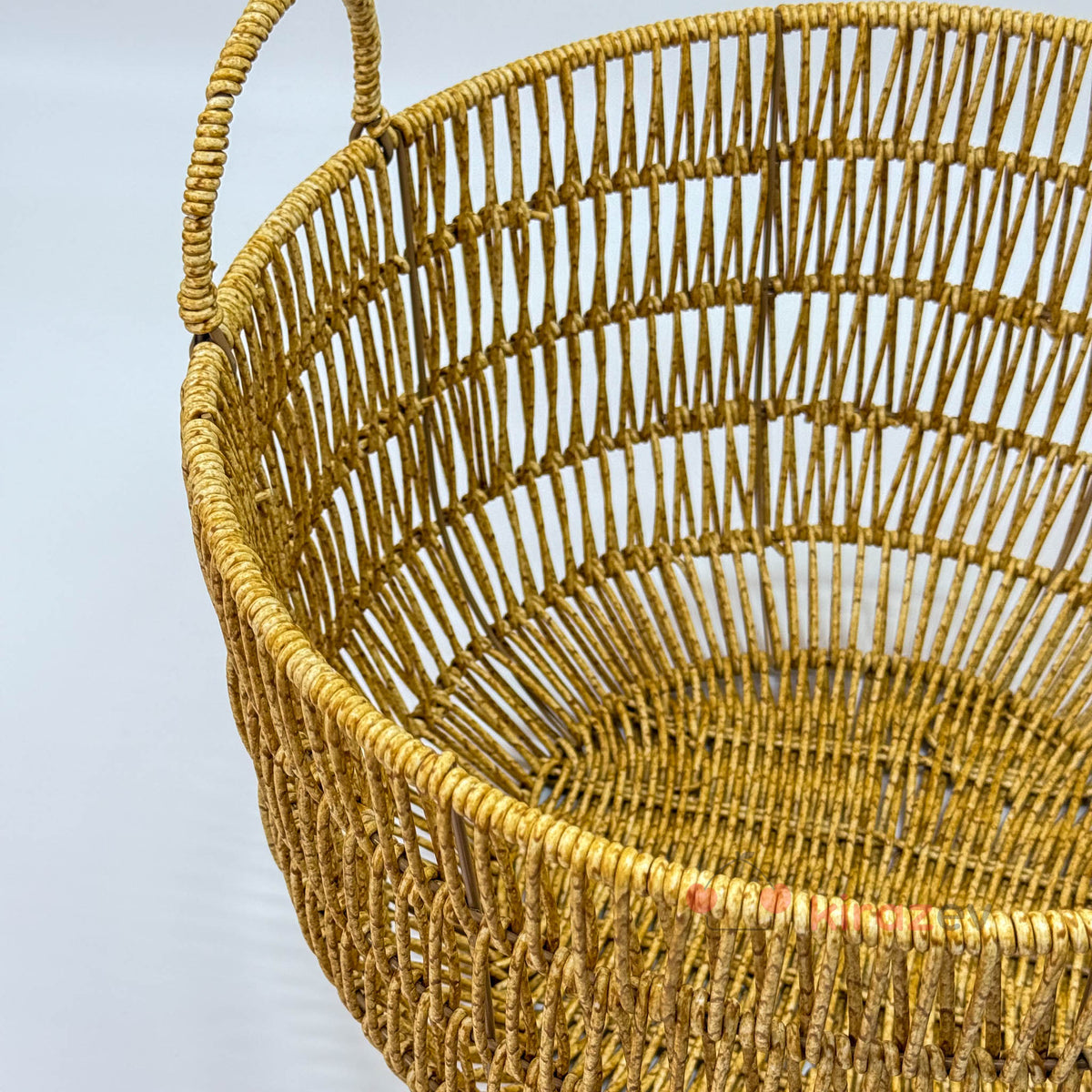 Rattan Kulplu Organizer Sepet Orta Boy - Kiraz Ev