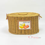 Rattan Bölmeli Patates Soğanlık Oval - Kiraz Ev