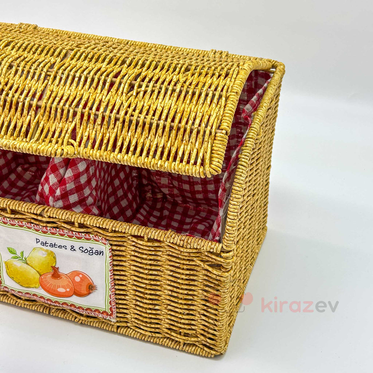 Rattan Bölmeli Patates Soğanlık Dikdörtgen