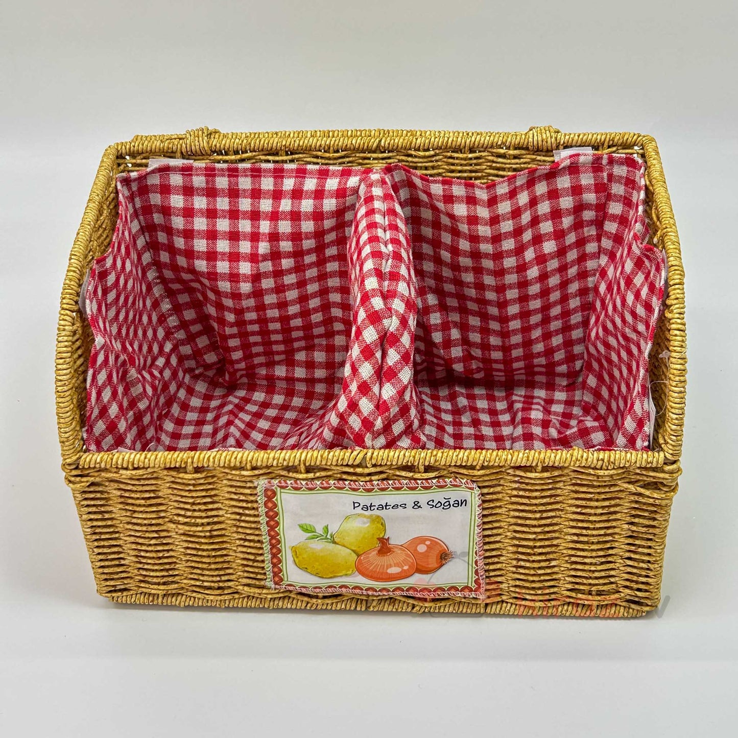 Rattan Bölmeli Patates Soğanlık Dikdörtgen