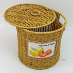Patates Soğanlık - Rattan Kapaklı Sepet 3'lü Set