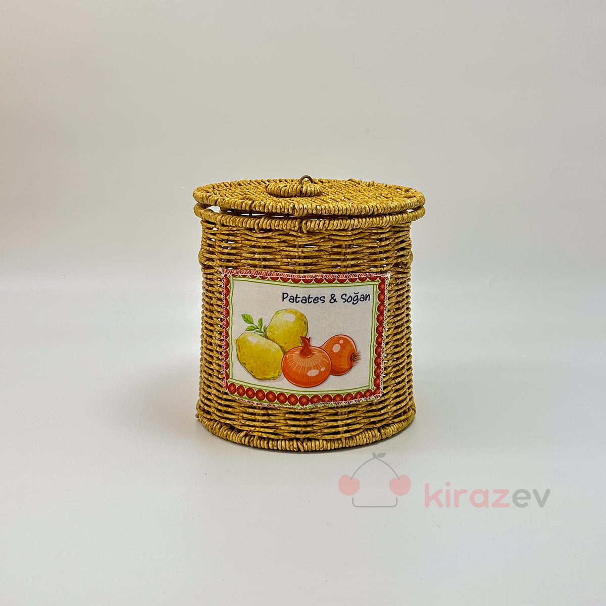 Patates Soğanlık - Rattan Kapaklı Sepet 3'lü Set