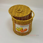 Patates Soğanlık Rattan Kapaklı Sepet Küçük Boy