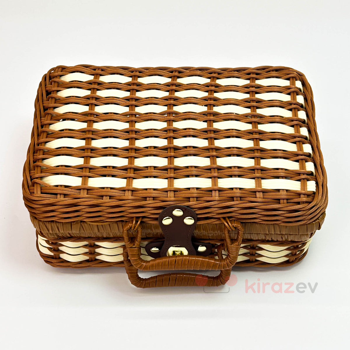 Rattan Piknik Kutusu Krem – Şık ve Kullanışlı Sepet Tasarımı