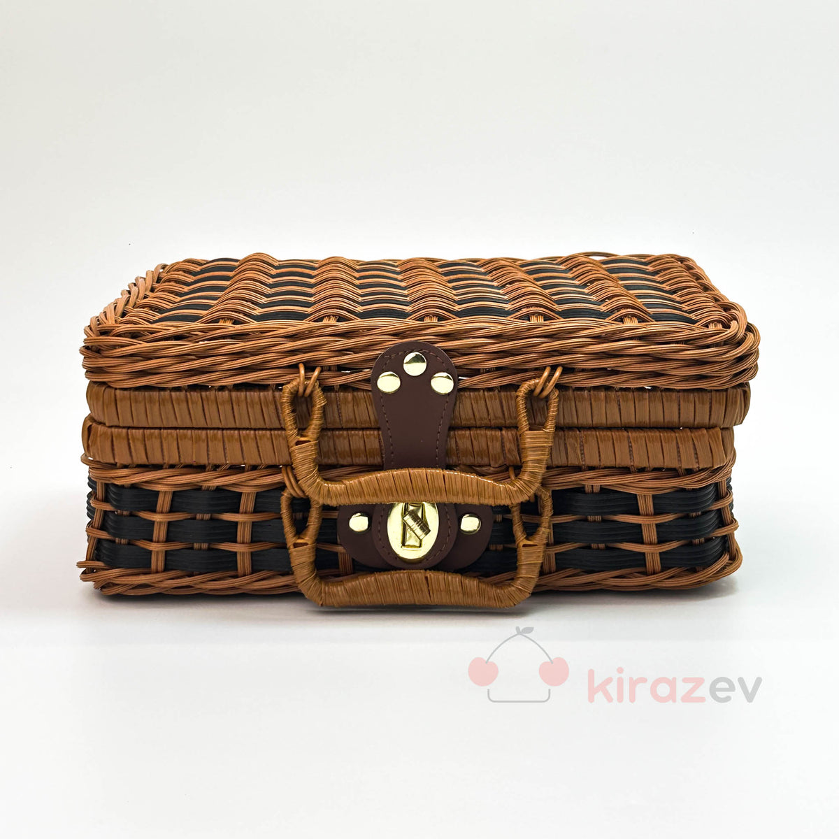 Rattan Piknik Kutusu Siyah– Şık ve Kullanışlı Sepet Tasarımı