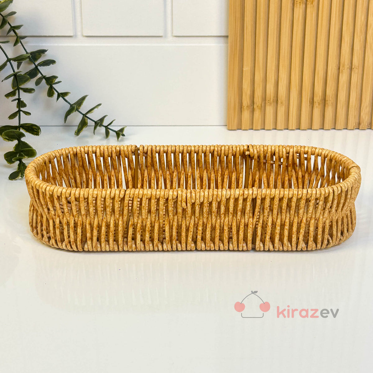 Rattan Uzun Organizer Sepet 25×9 cm