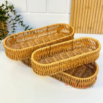 Rattan Uzun Organizer Sepet Seti (3’lü)