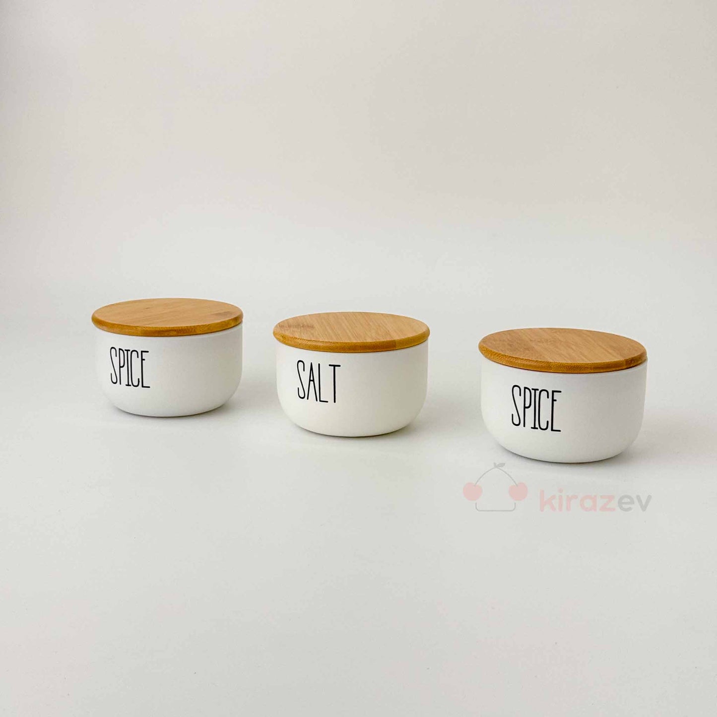 Bambu Kapaklı 3'lü Kavanoz Seti