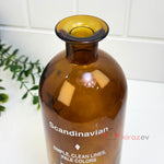 Scandinavian Amber Cam Vazo 25 cm – Dekoratif Şişe Vazo